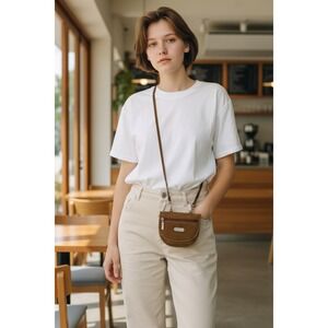 Baggallini Travel Crossbody Shoulder Bag Small Wallet Brown With ID Holder